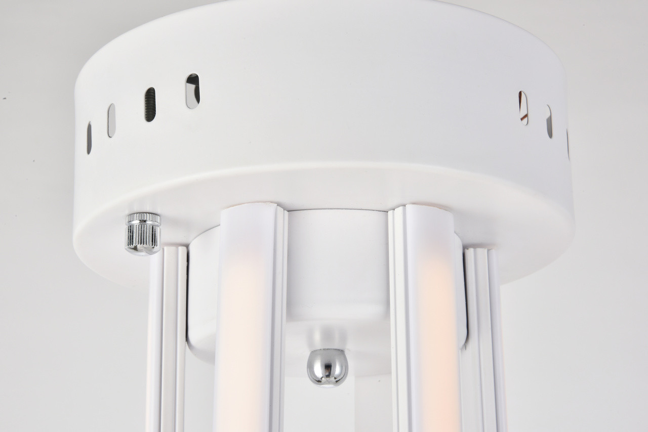 Elegant Lighting 5105F26WH Dahlia 3 light in White Flush mount