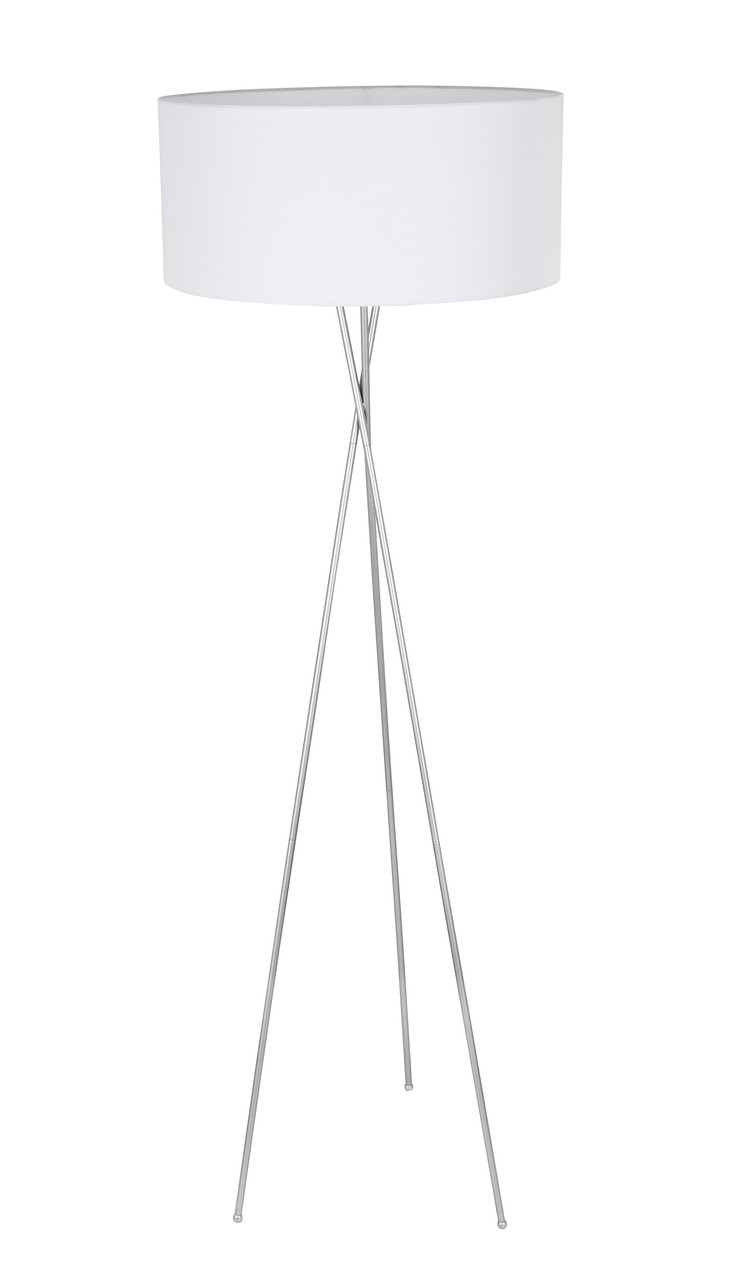 Living District LD6190S Cason 1 light Silver and White shade Floor lamp