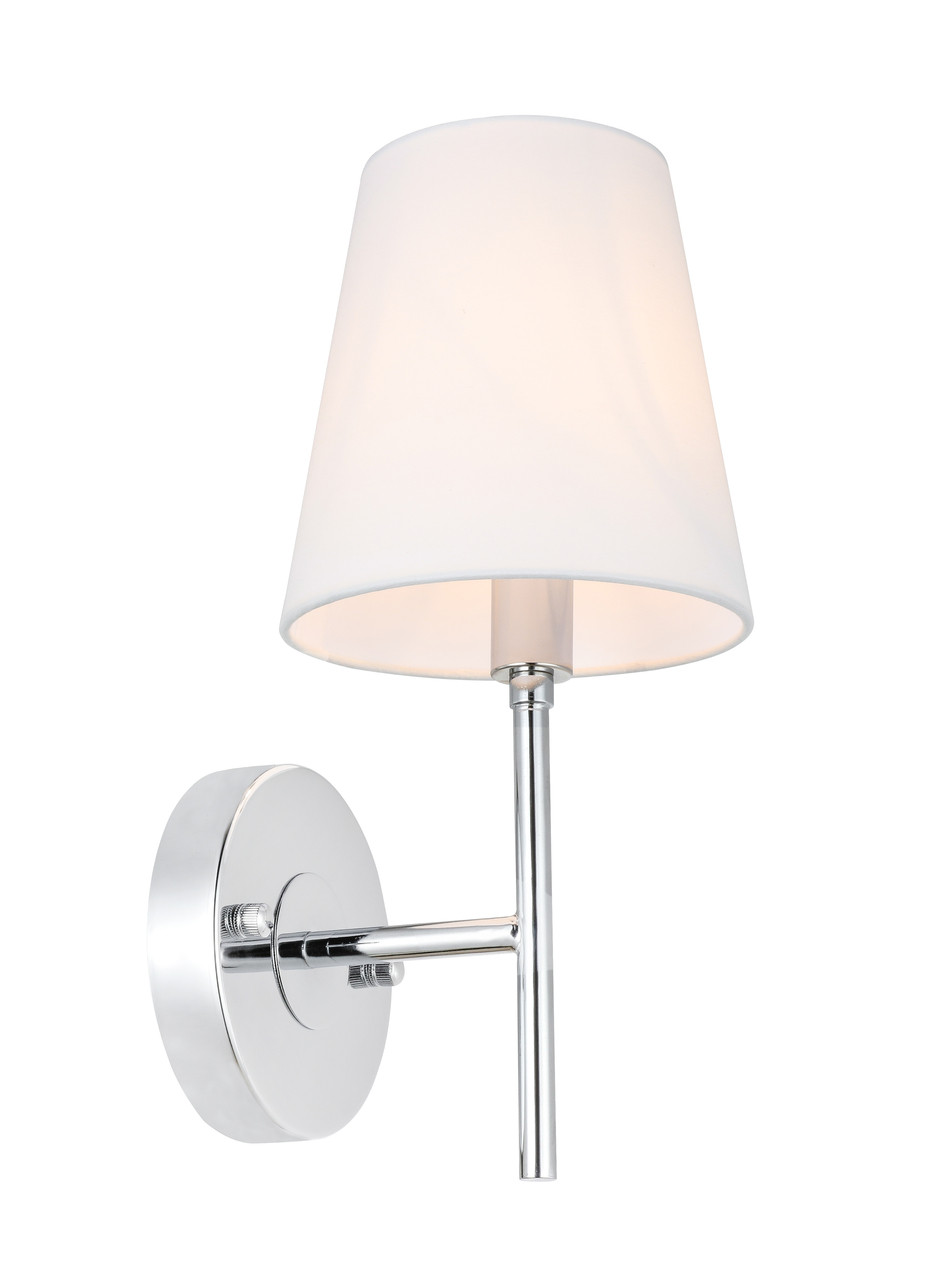 Living District LD6184C Cason 1 light Chrome and White shade wall sconce