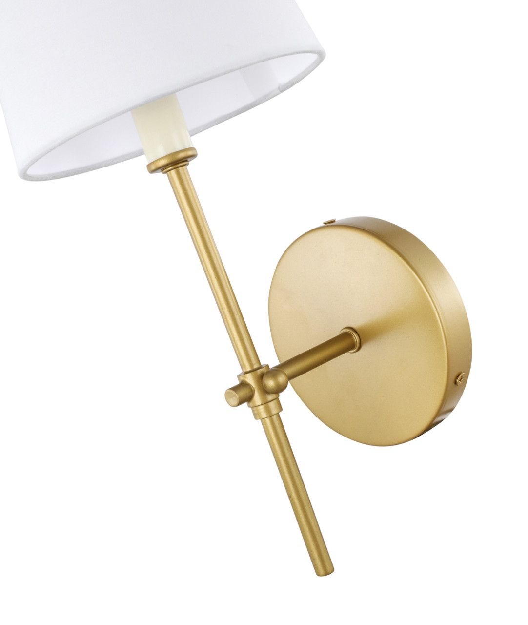 Living District LD6004W6BR Mel 1 light Brass and White shade wall sconce