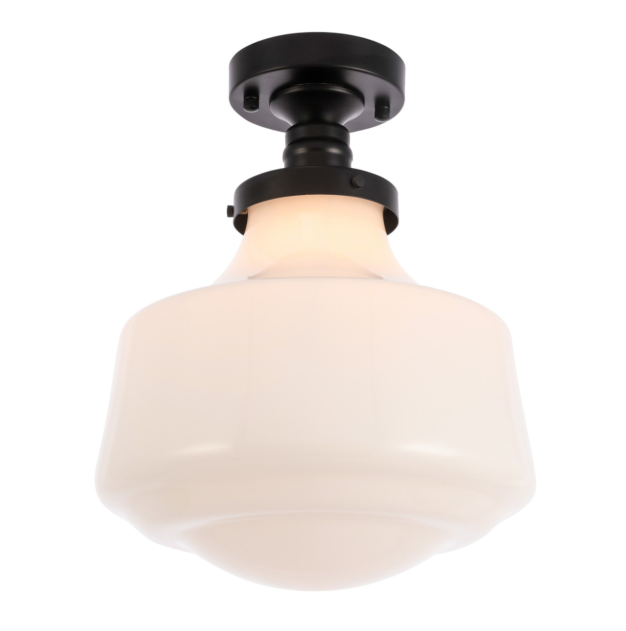 Living District LD6243BK Lyle 1 light Black and frosted white glass Flush mount