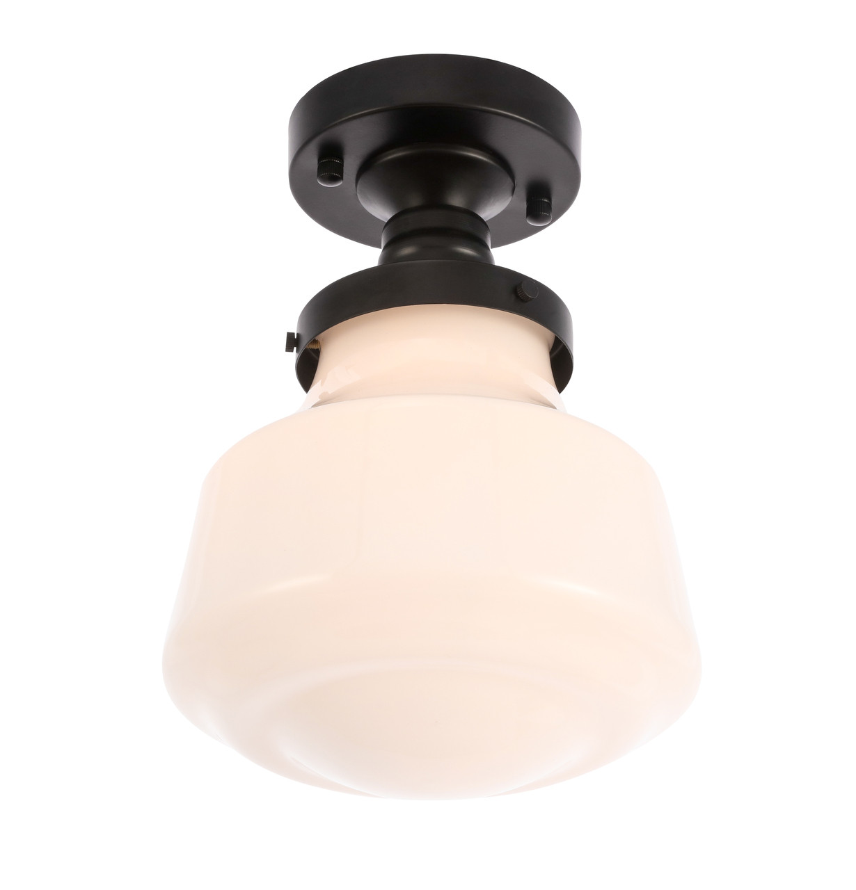 Living District LD6249BK Lyle 1 light Black and frosted white glass Flush mount