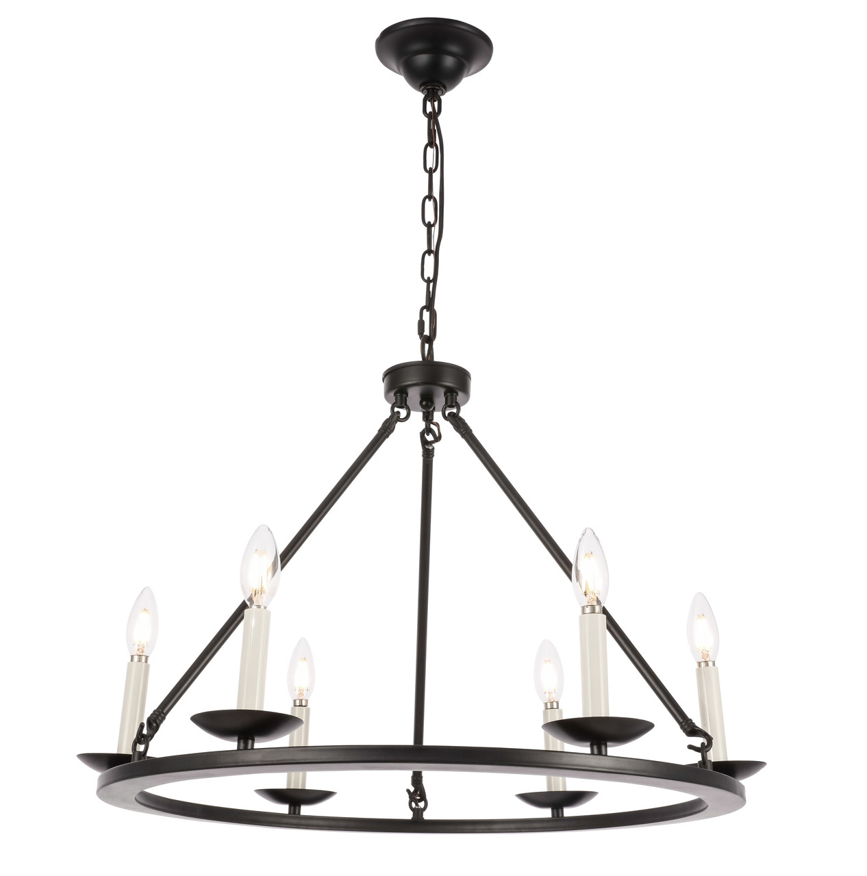 Living District LD6010D26BK Maine 6 light Black chandelier