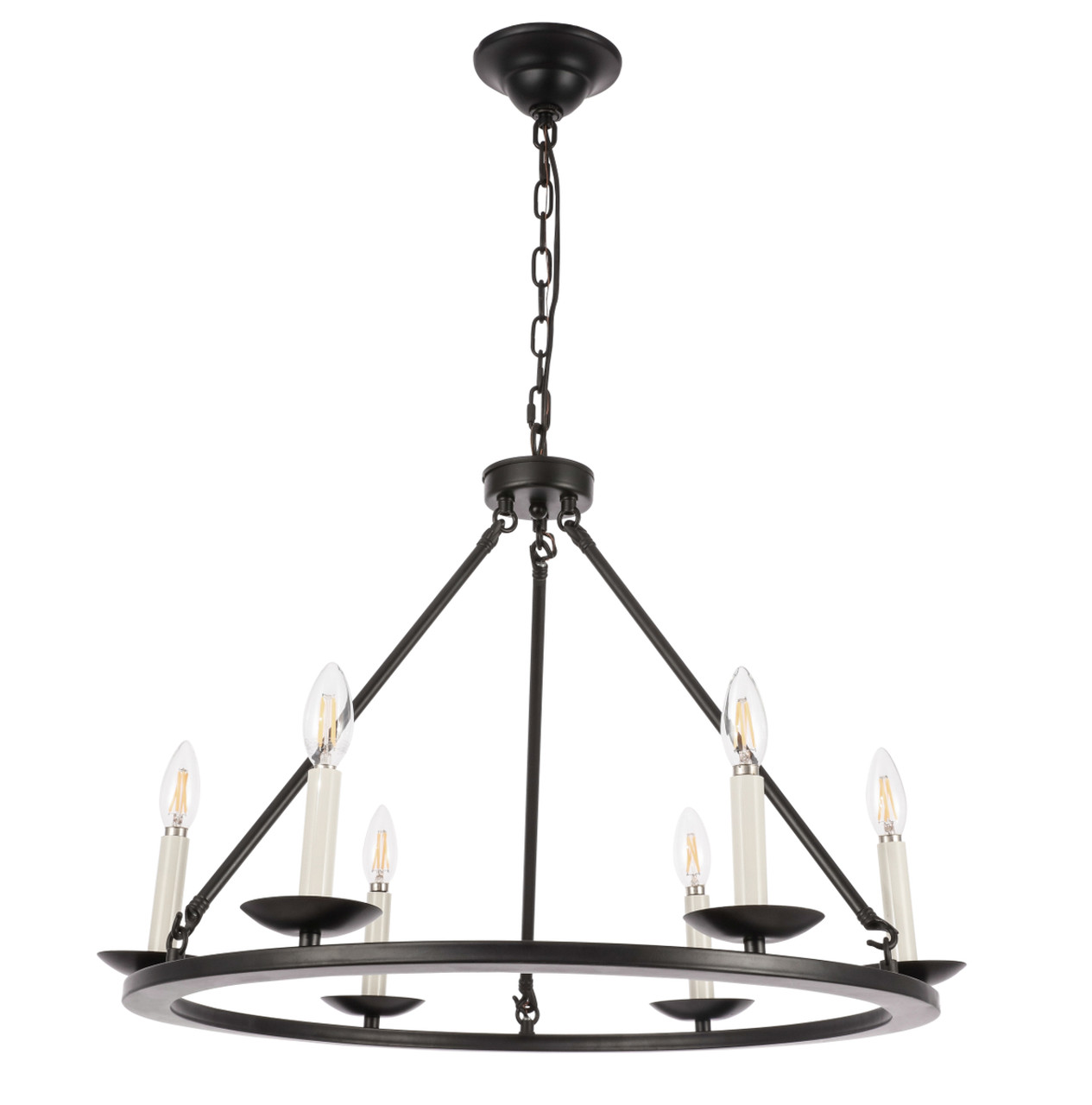 Living District LD6010D26BK Maine 6 light Black chandelier