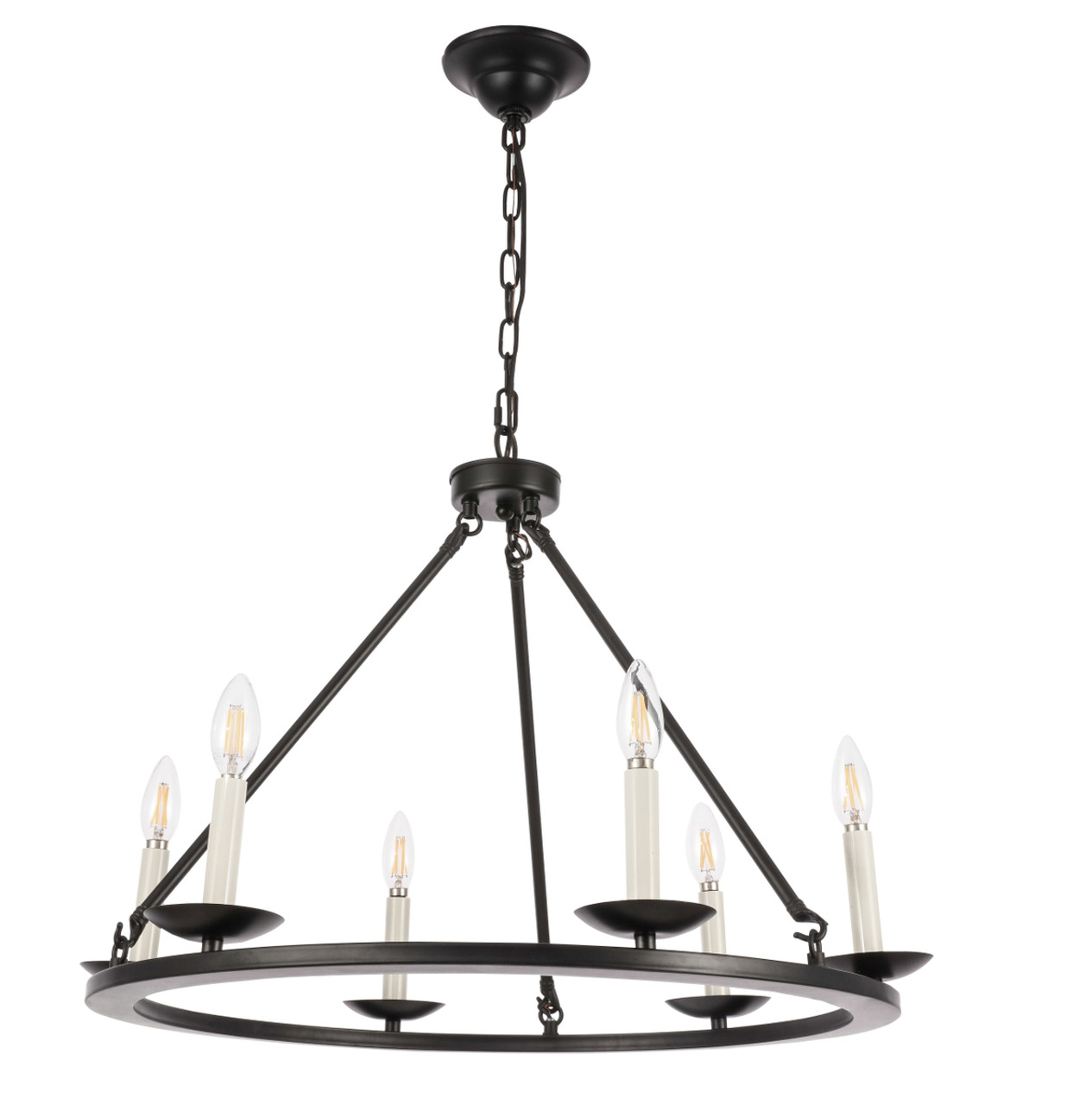 Living District LD6010D26BK Maine 6 light Black chandelier