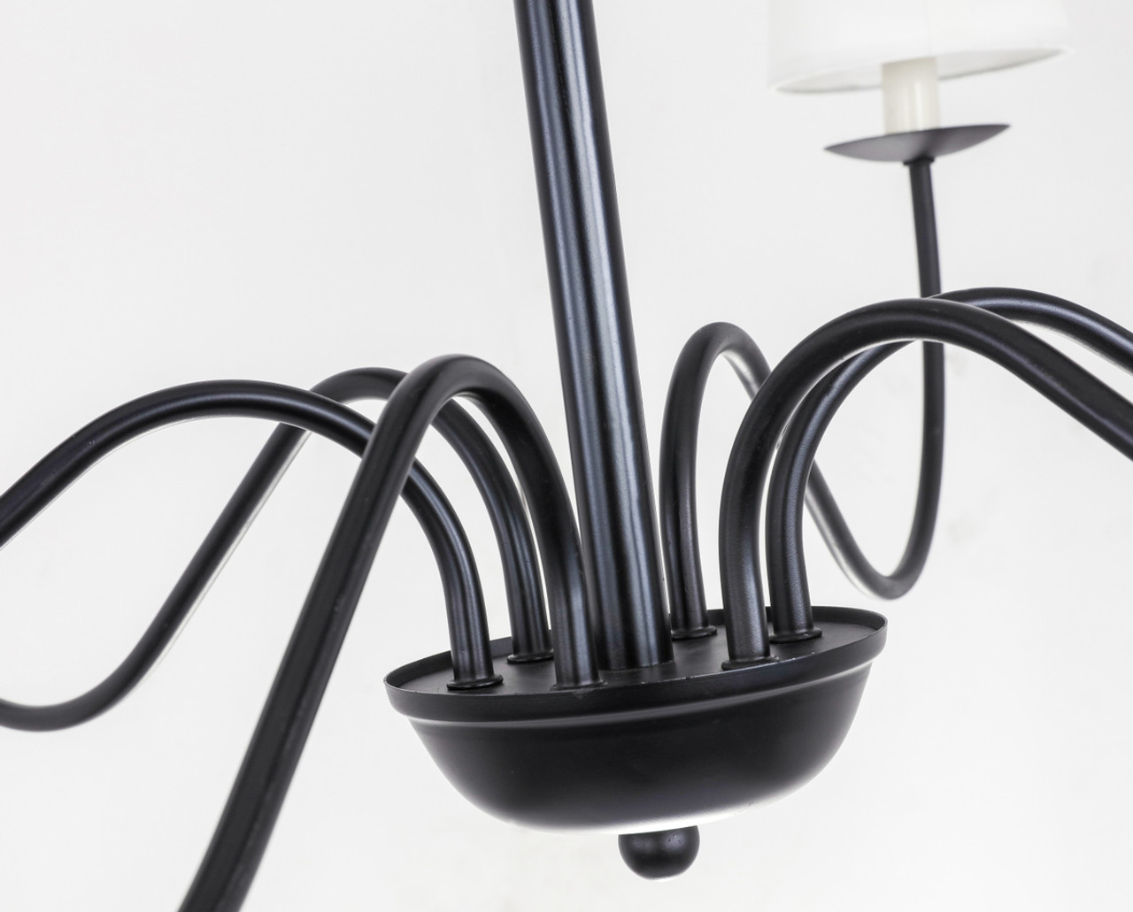 Living District LD6103D37BK Eclipse 6 light Black and White shade chandelier