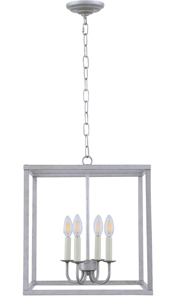 Living District LD6105D16S Eclipse 4 light Vintage Sliver pendant
