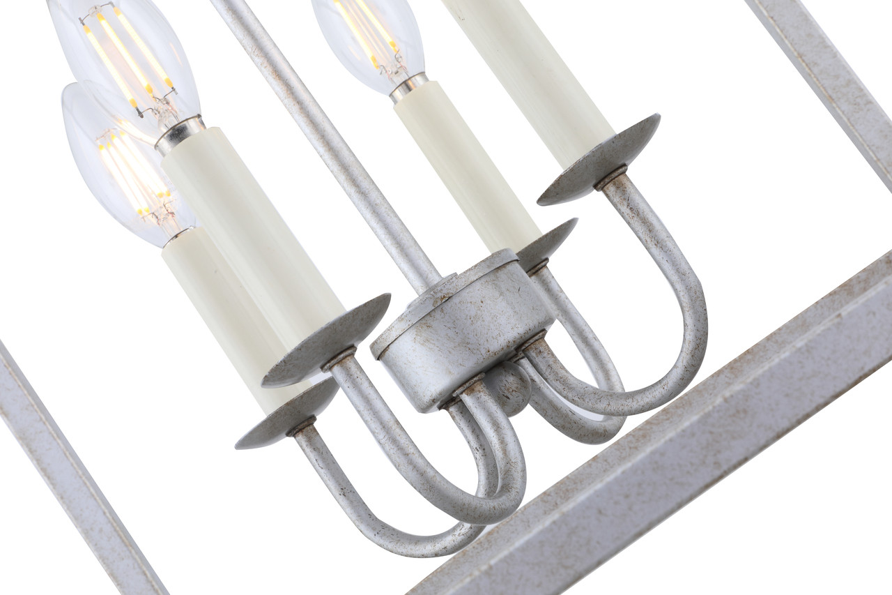 Living District LD6105D16S Eclipse 4 light Vintage Sliver pendant