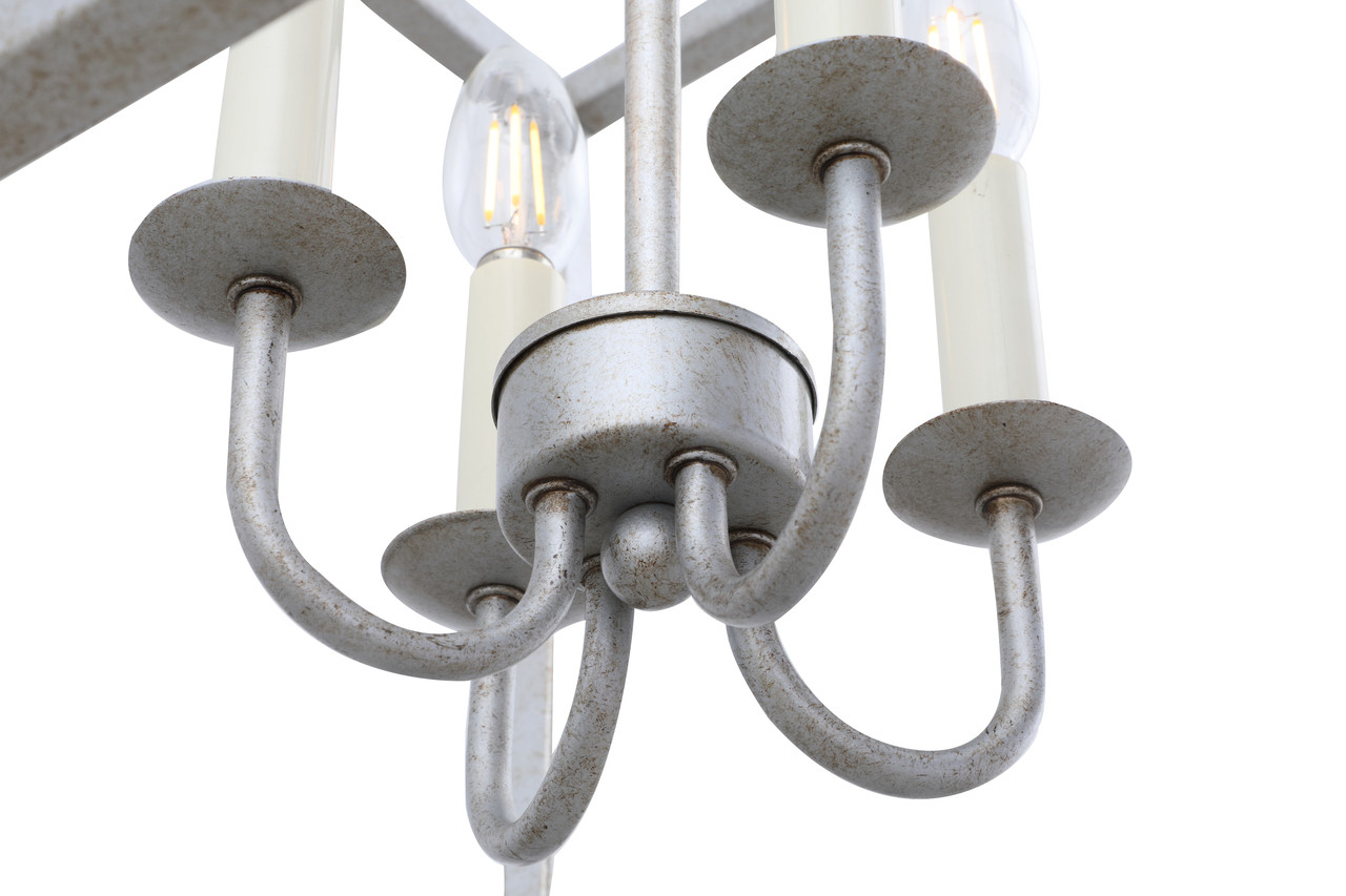 Living District LD6105D16S Eclipse 4 light Vintage Sliver pendant