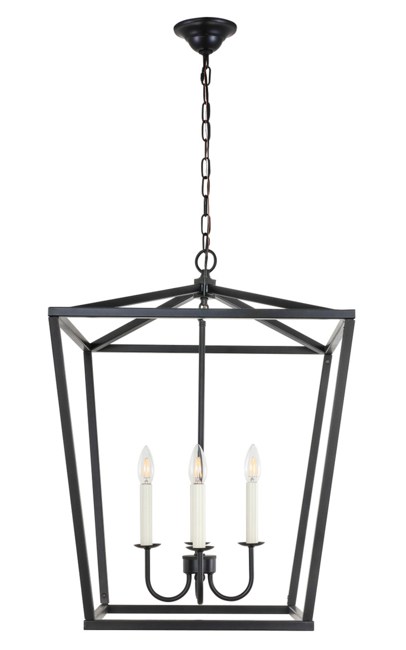 Living District LD6008D20BK Maddox 4 light Black pendant