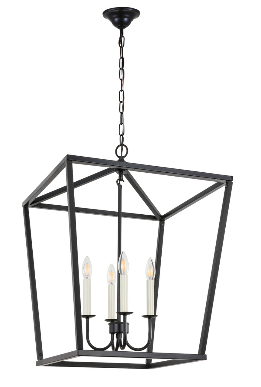 Living District LD6008D20BK Maddox 4 light Black pendant