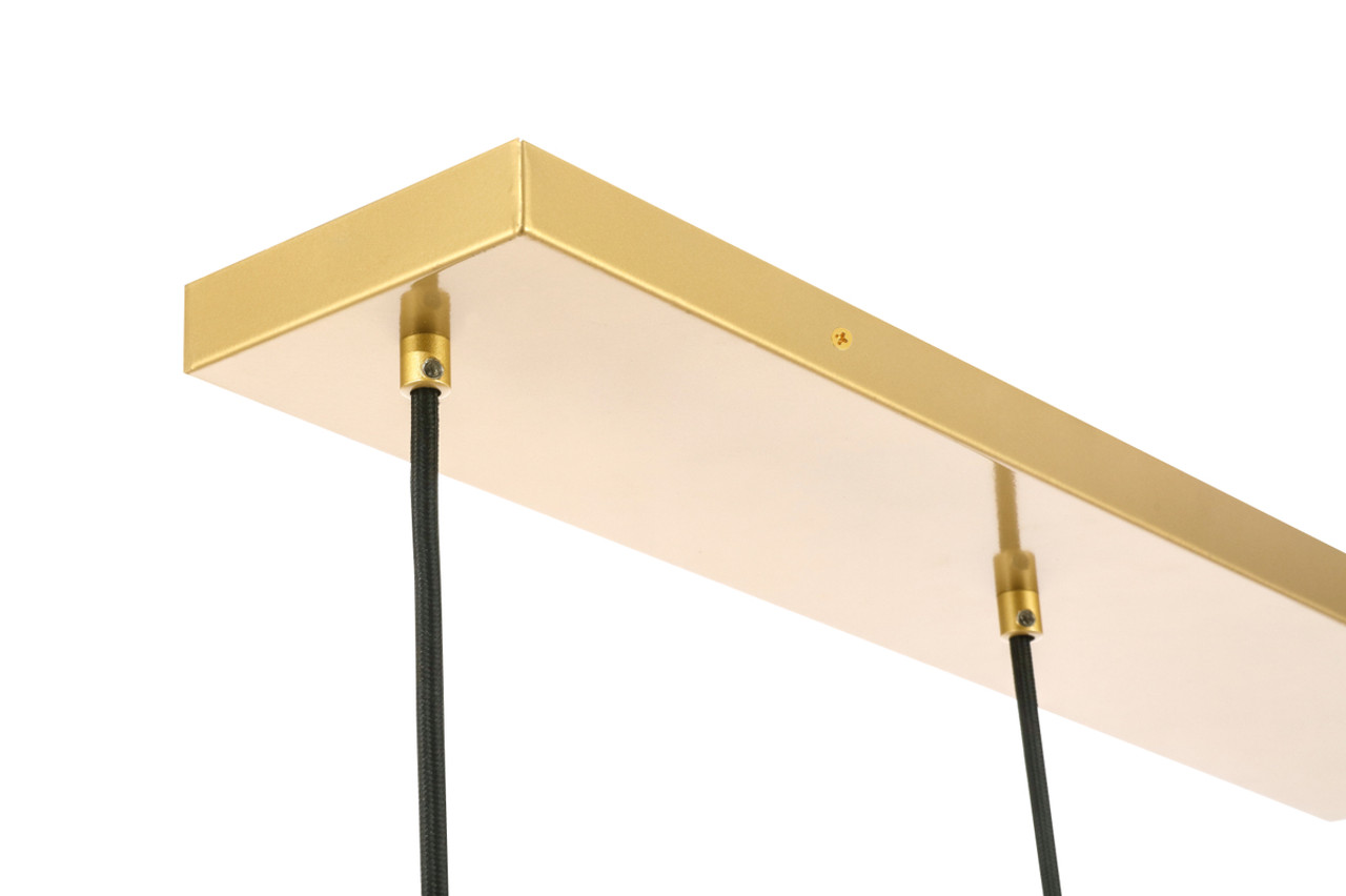 Living District LD6224BR Clive 3 light Brass and Clear seeded glass pendant