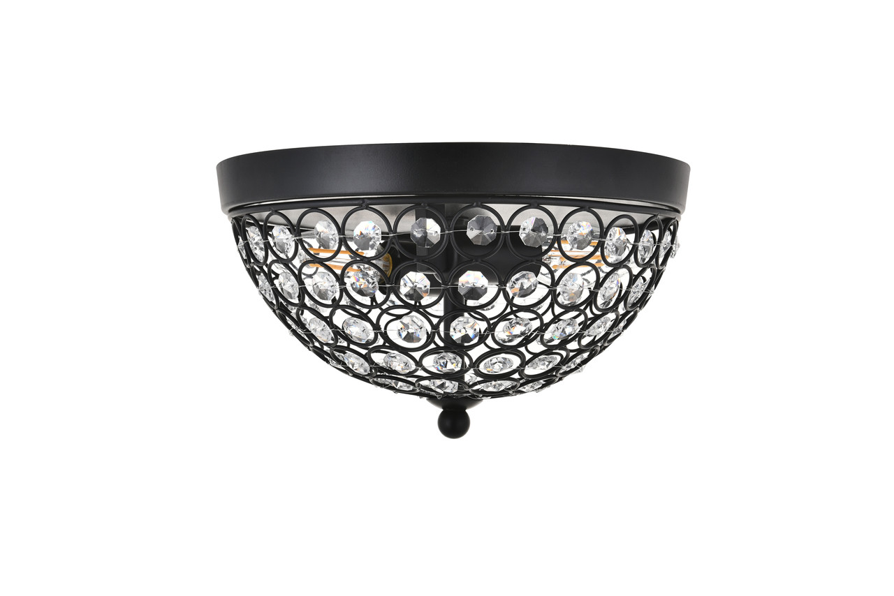 Living District LD5012F10MB Taye 2 light Matte Black Flush Mount