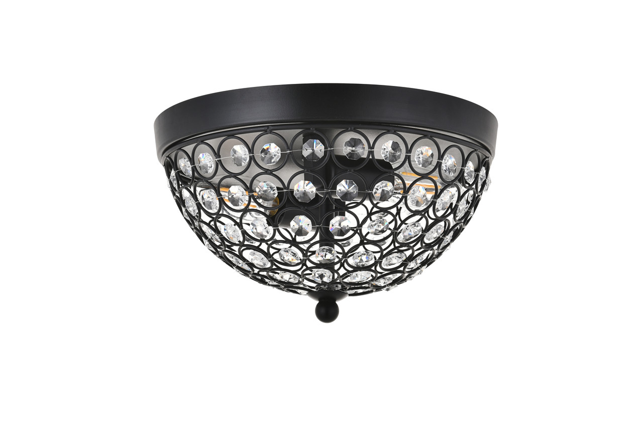 Living District LD5012F10MB Taye 2 light Matte Black Flush Mount