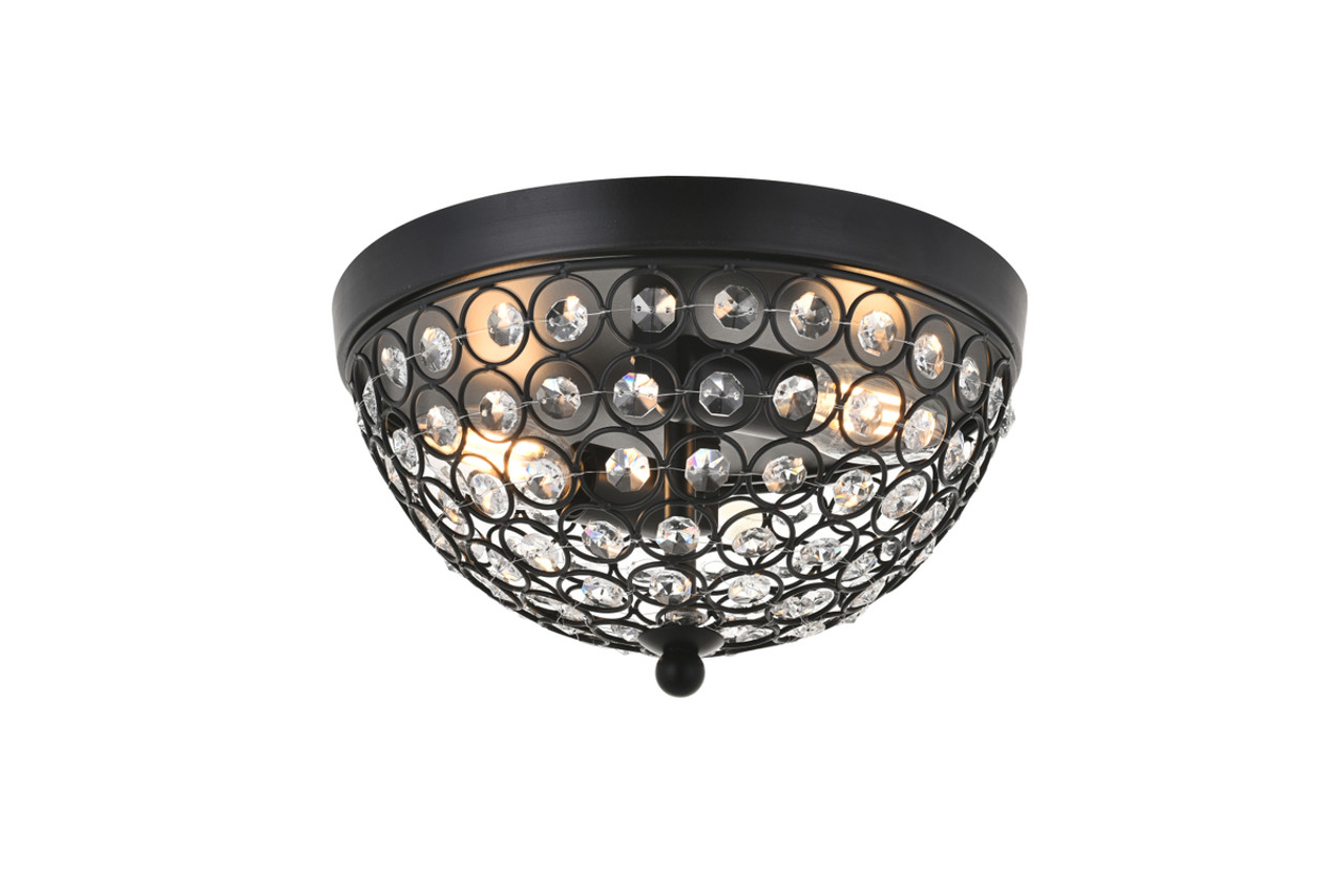 Living District LD5012F10MB Taye 2 light Matte Black Flush Mount