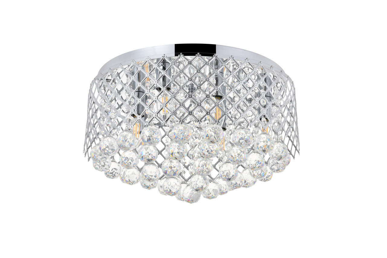 Living District LD5010F18C Tully 6 light Chrome Flush Mount