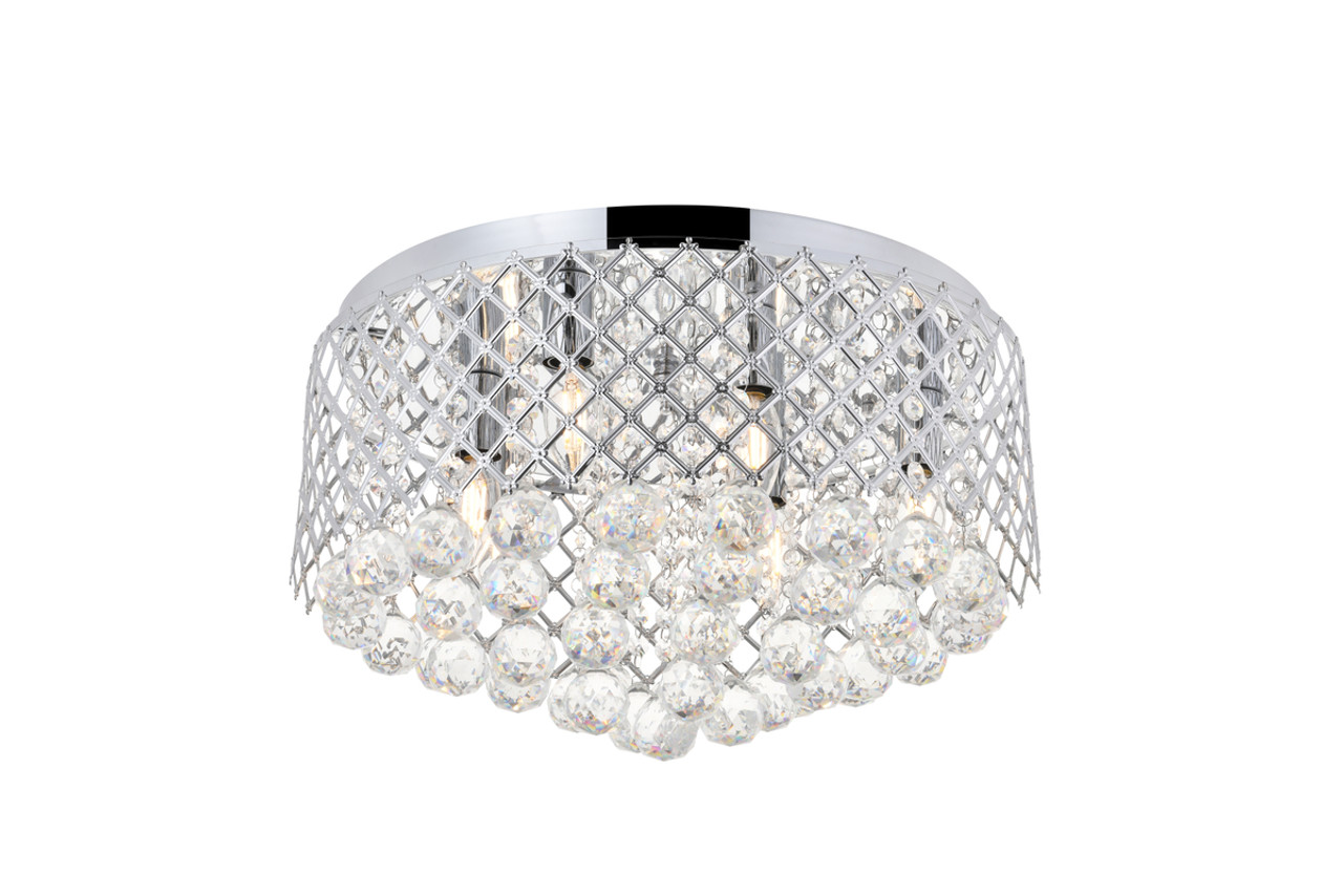 Living District LD5010F18C Tully 6 light Chrome Flush Mount