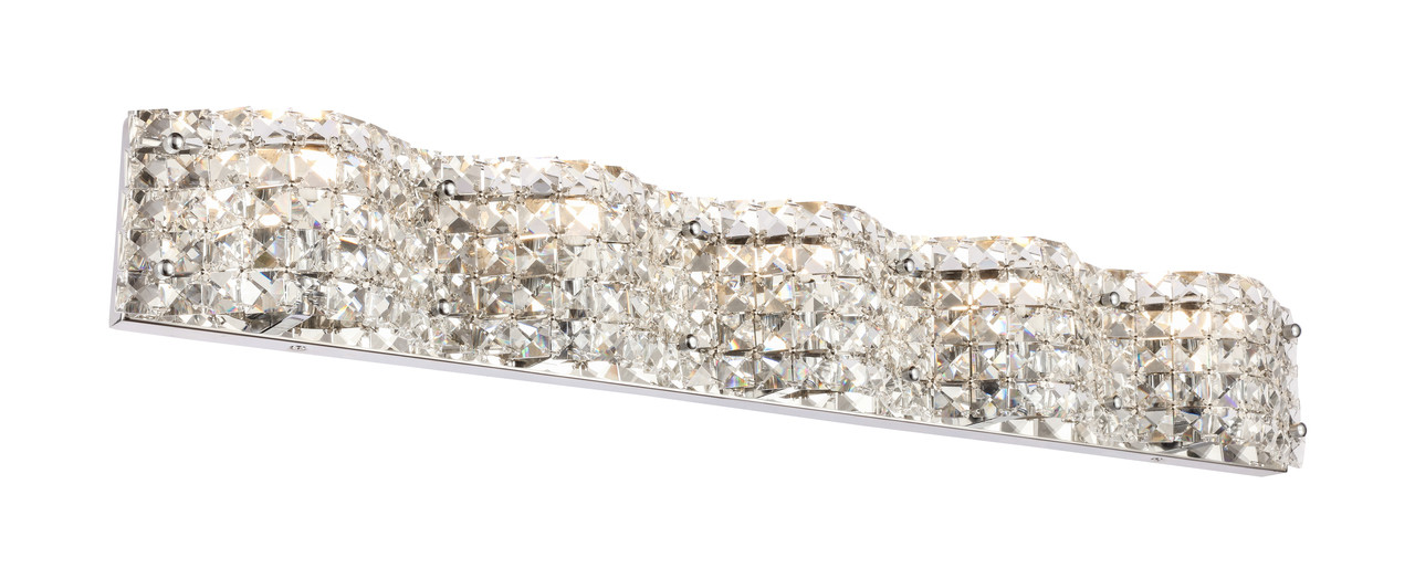 Living District LD7019C Ollie 5 light Chrome and Clear Crystals wall sconce