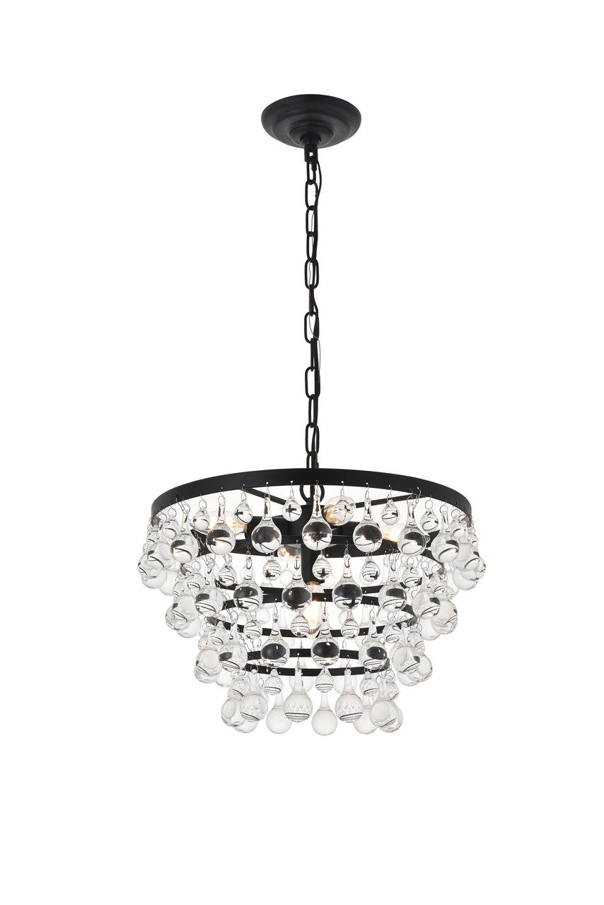 Living District LD5016D17BK Kora 5 light Black Pendant