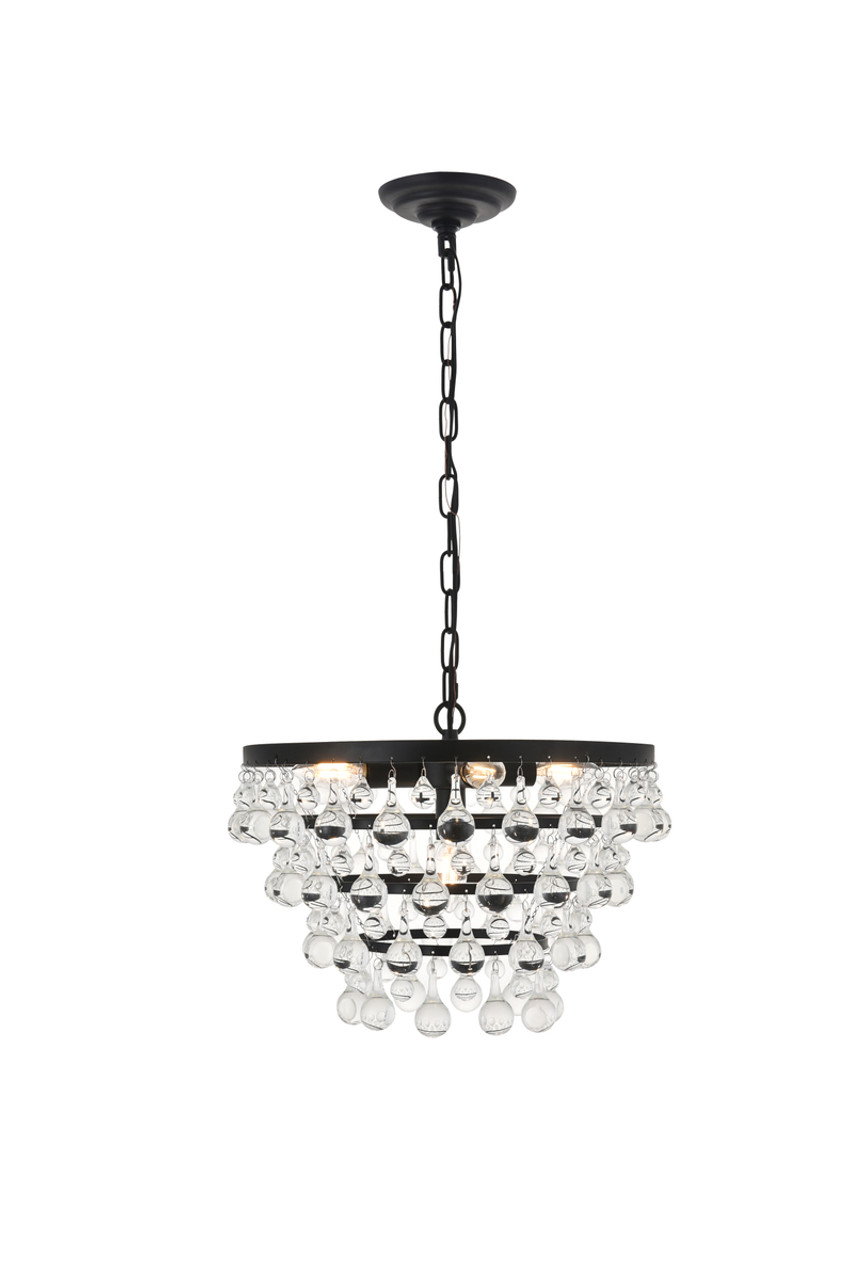 Living District LD5016D17BK Kora 5 light Black Pendant