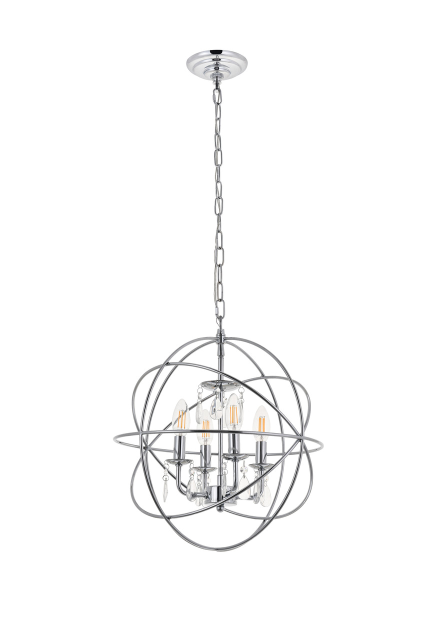 Living District LD5055D16C Wallace 4 light Chrome Pendant