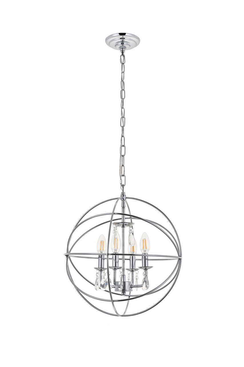 Living District LD5055D16C Wallace 4 light Chrome Pendant