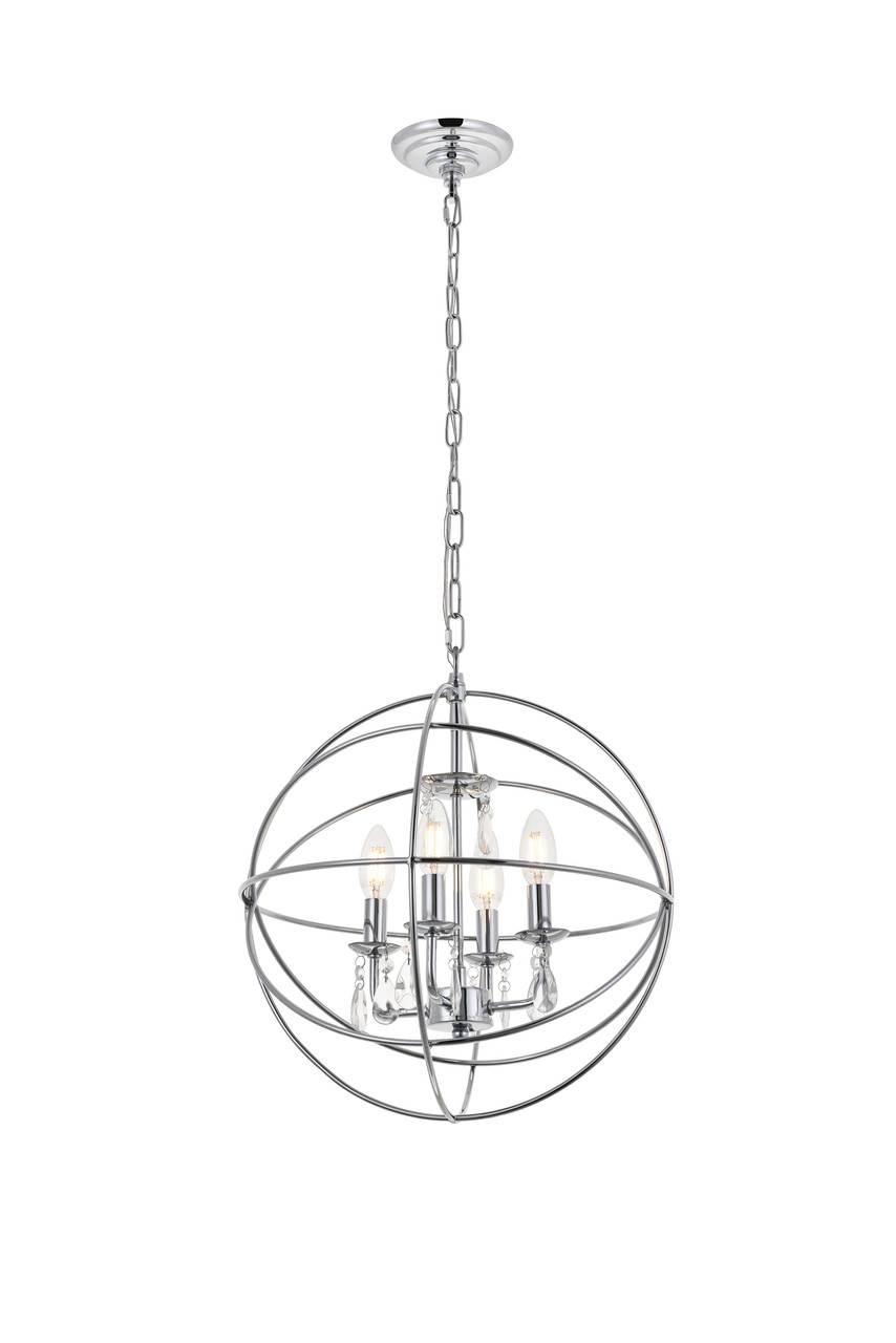 Living District LD5055D16C Wallace 4 light Chrome Pendant