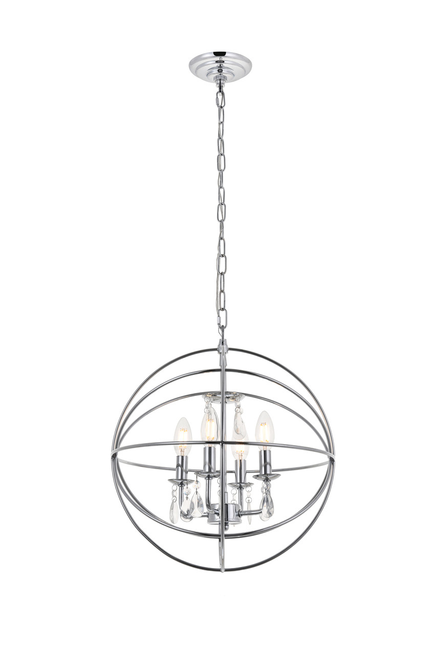 Living District LD5055D16C Wallace 4 light Chrome Pendant