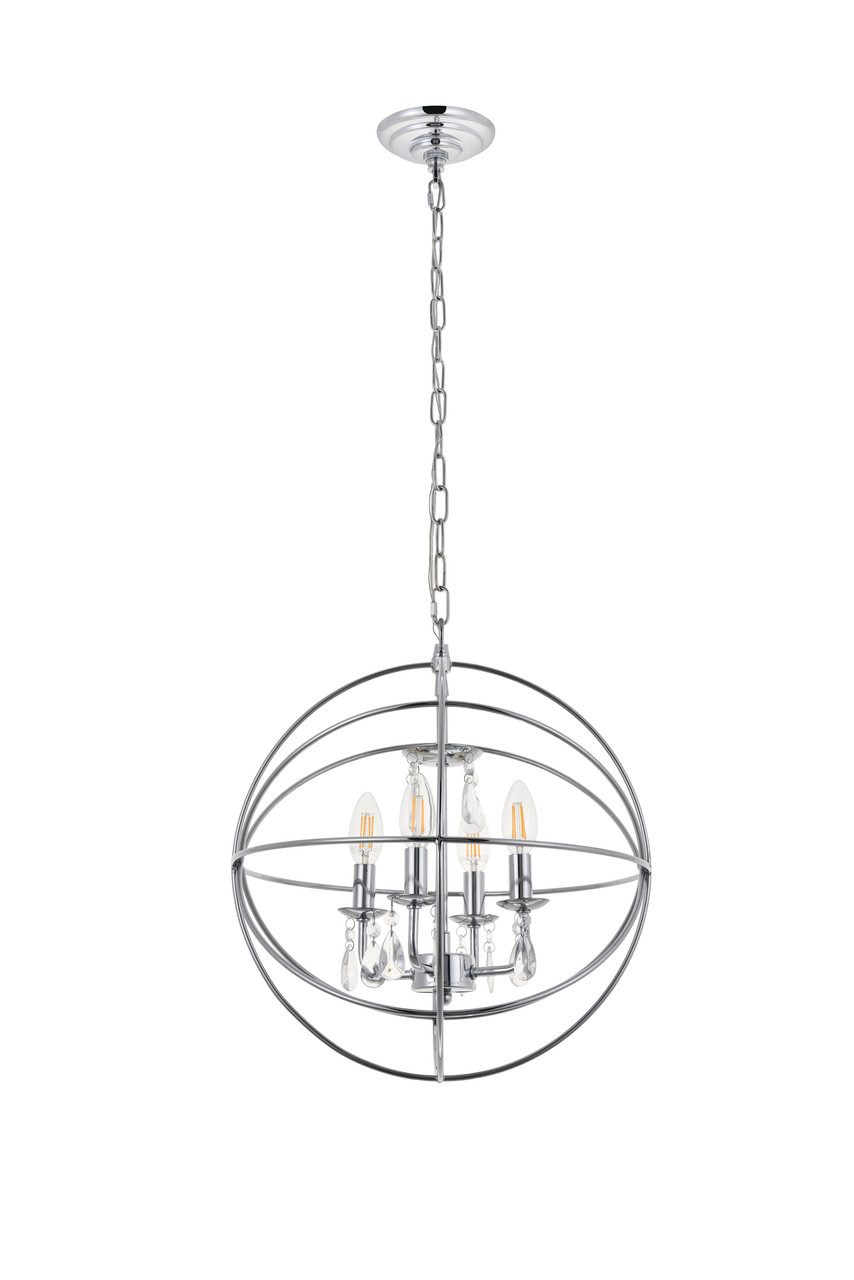 Living District LD5055D16C Wallace 4 light Chrome Pendant