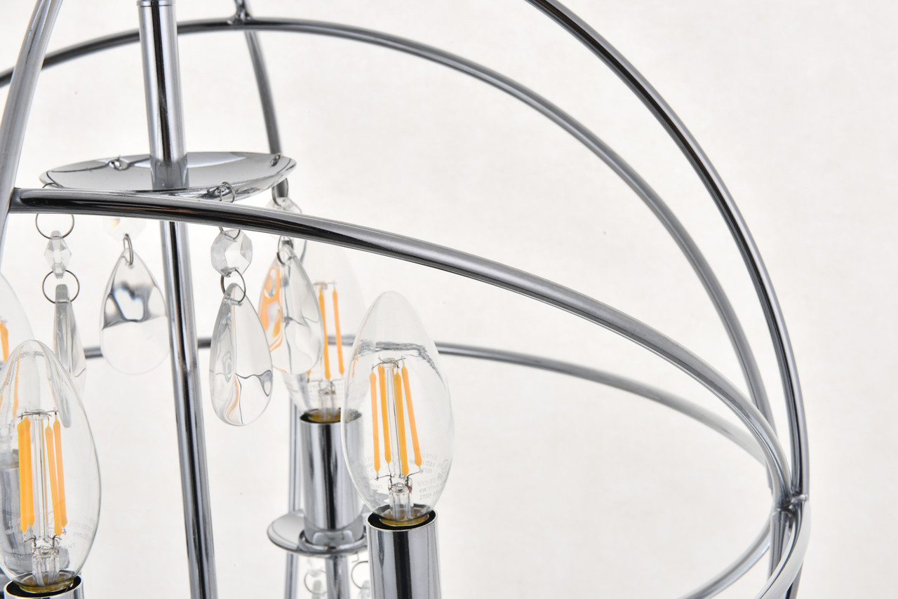 Living District LD5055D16C Wallace 4 light Chrome Pendant