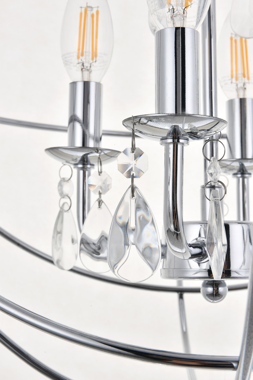 Living District LD5055D16C Wallace 4 light Chrome Pendant