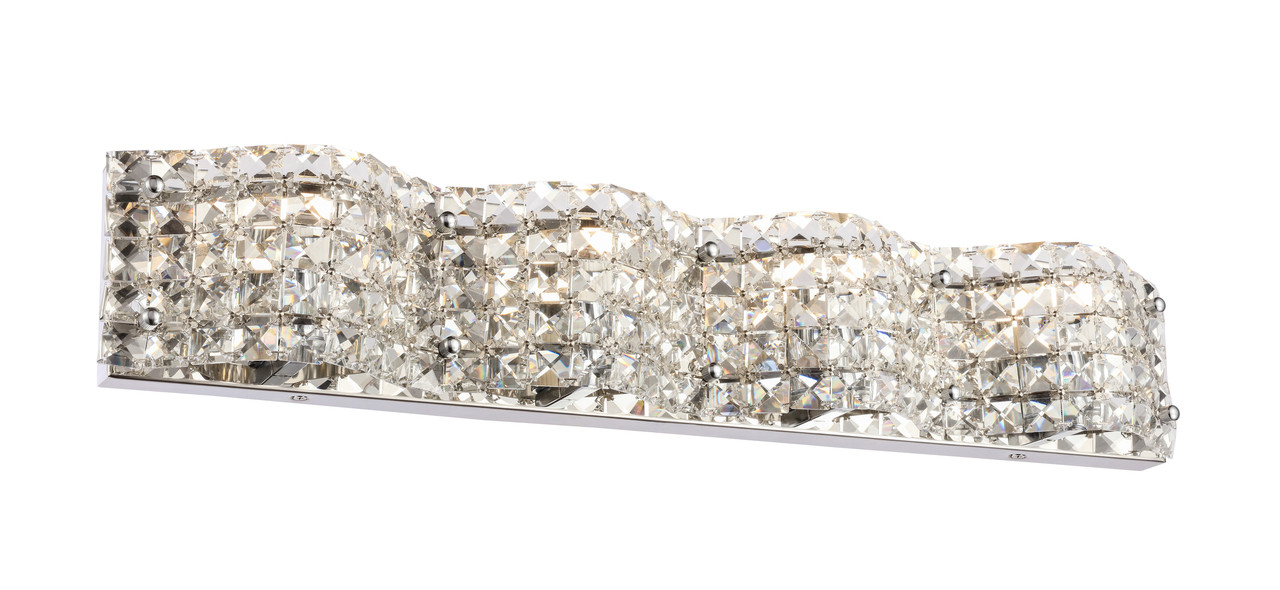 Living District LD7017C Ollie 4 light Chrome and Clear Crystals wall sconce