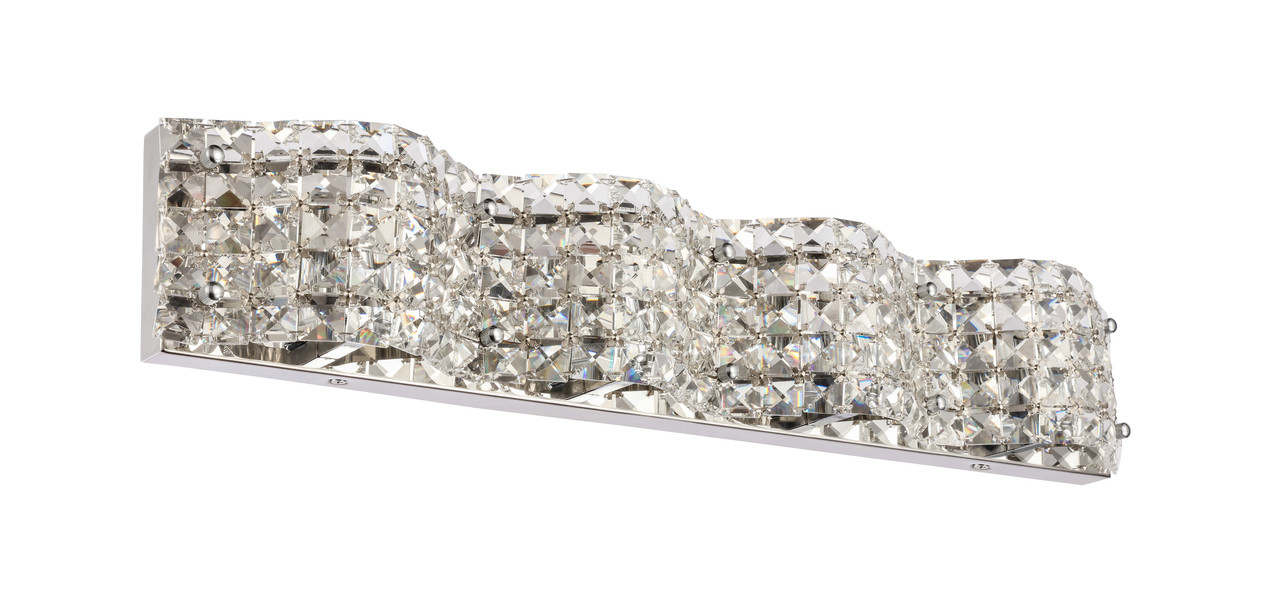 Living District LD7017C Ollie 4 light Chrome and Clear Crystals wall sconce