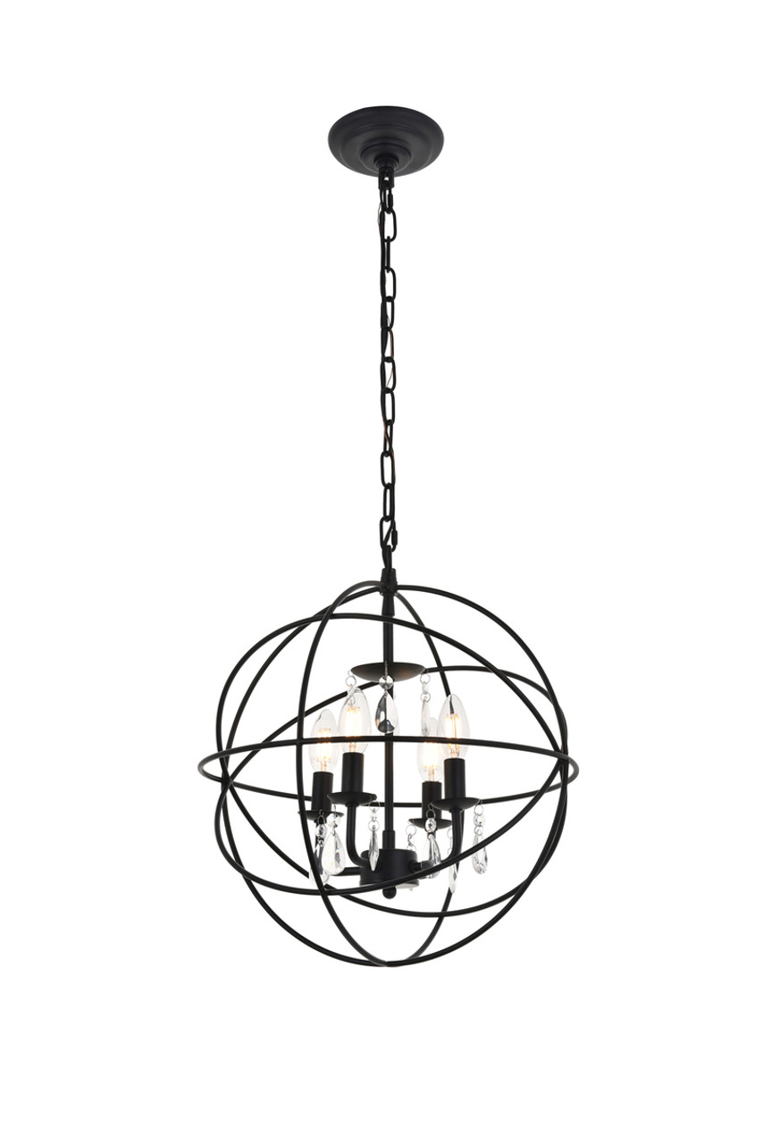 Living District LD5055D16MB Wallace 4 light Matte Black Pendant