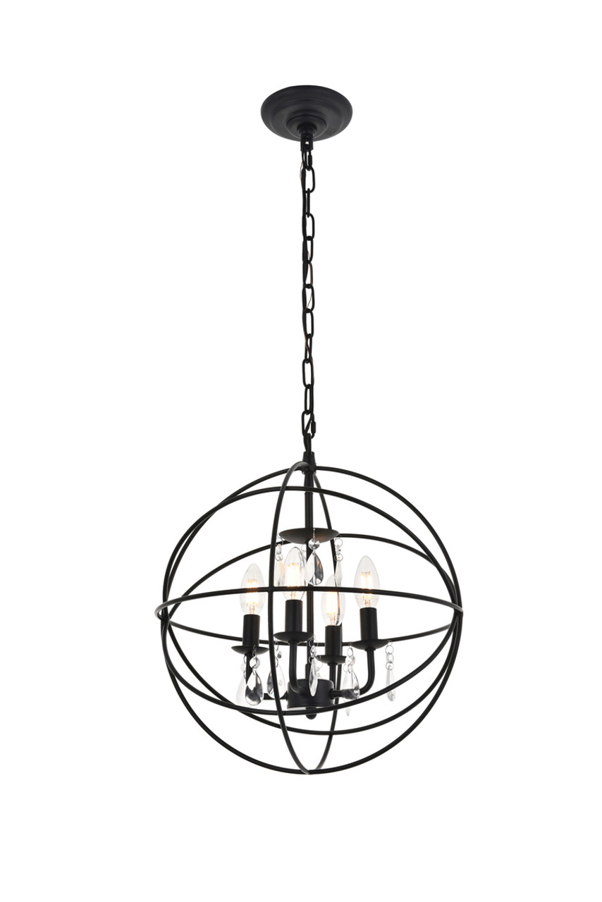 Living District LD5055D16MB Wallace 4 light Matte Black Pendant