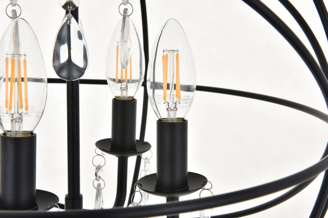 Living District LD5055D16MB Wallace 4 light Matte Black Pendant