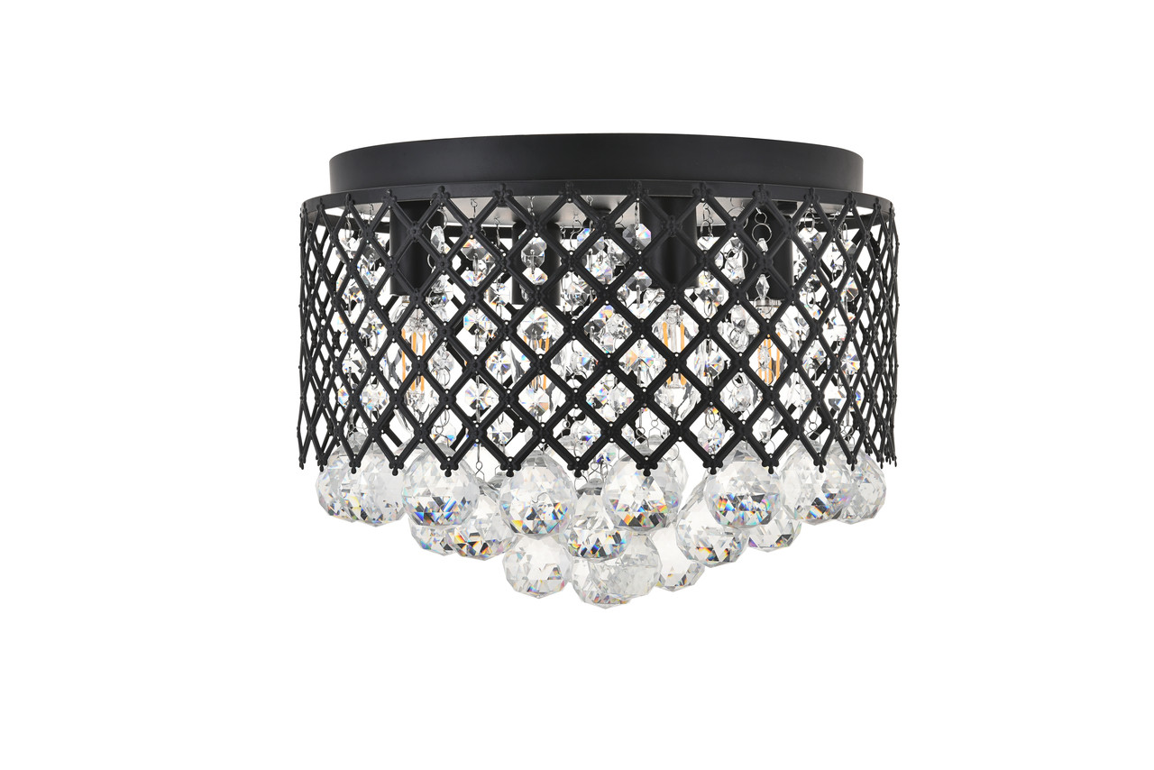 Living District LD5010F13MB Tully 4 light Matte Black Flush Mount