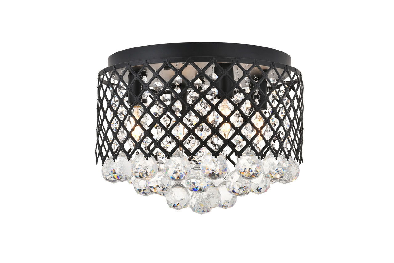 Living District LD5010F13MB Tully 4 light Matte Black Flush Mount