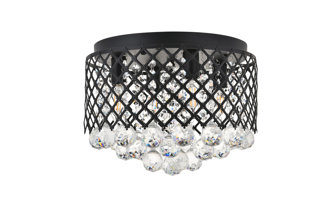 Living District LD5010F13MB Tully 4 light Matte Black Flush Mount