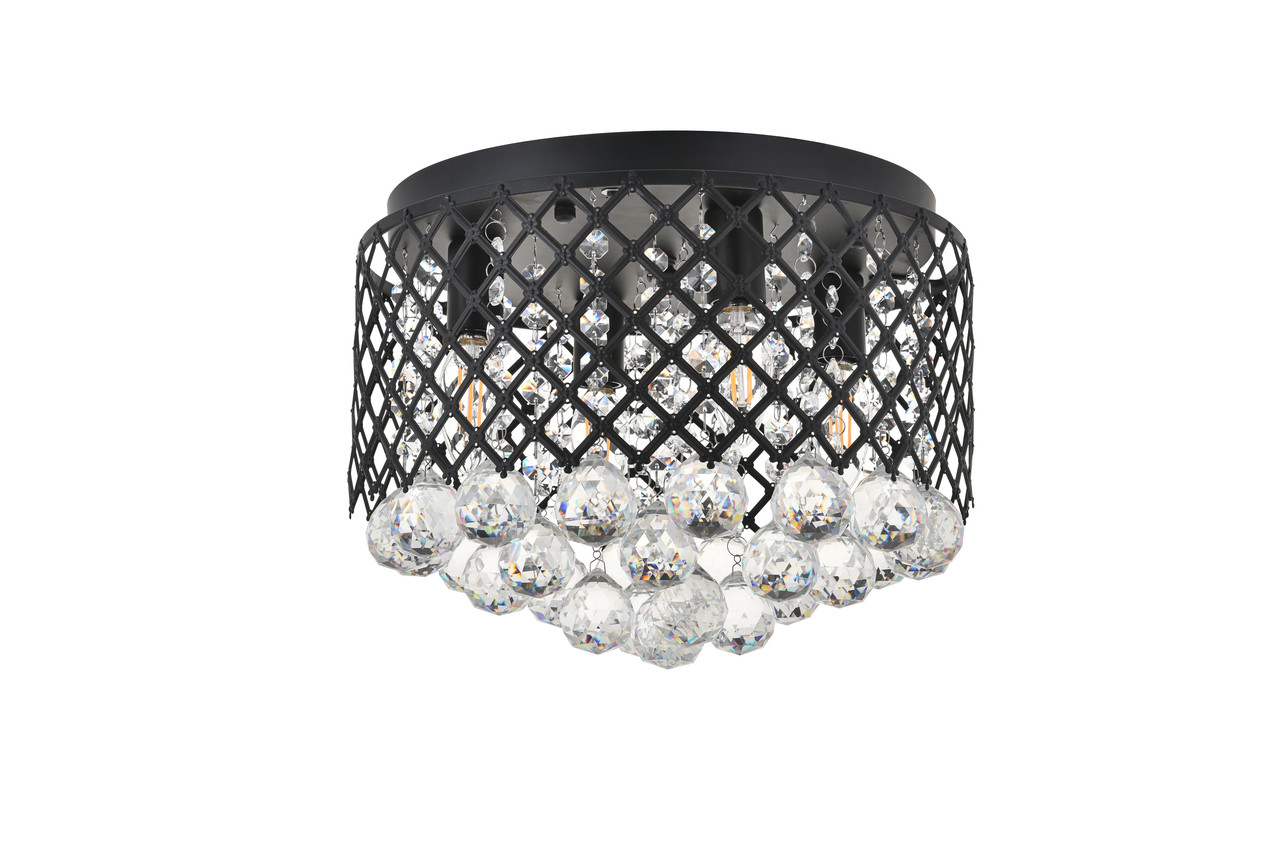 Living District LD5010F13MB Tully 4 light Matte Black Flush Mount