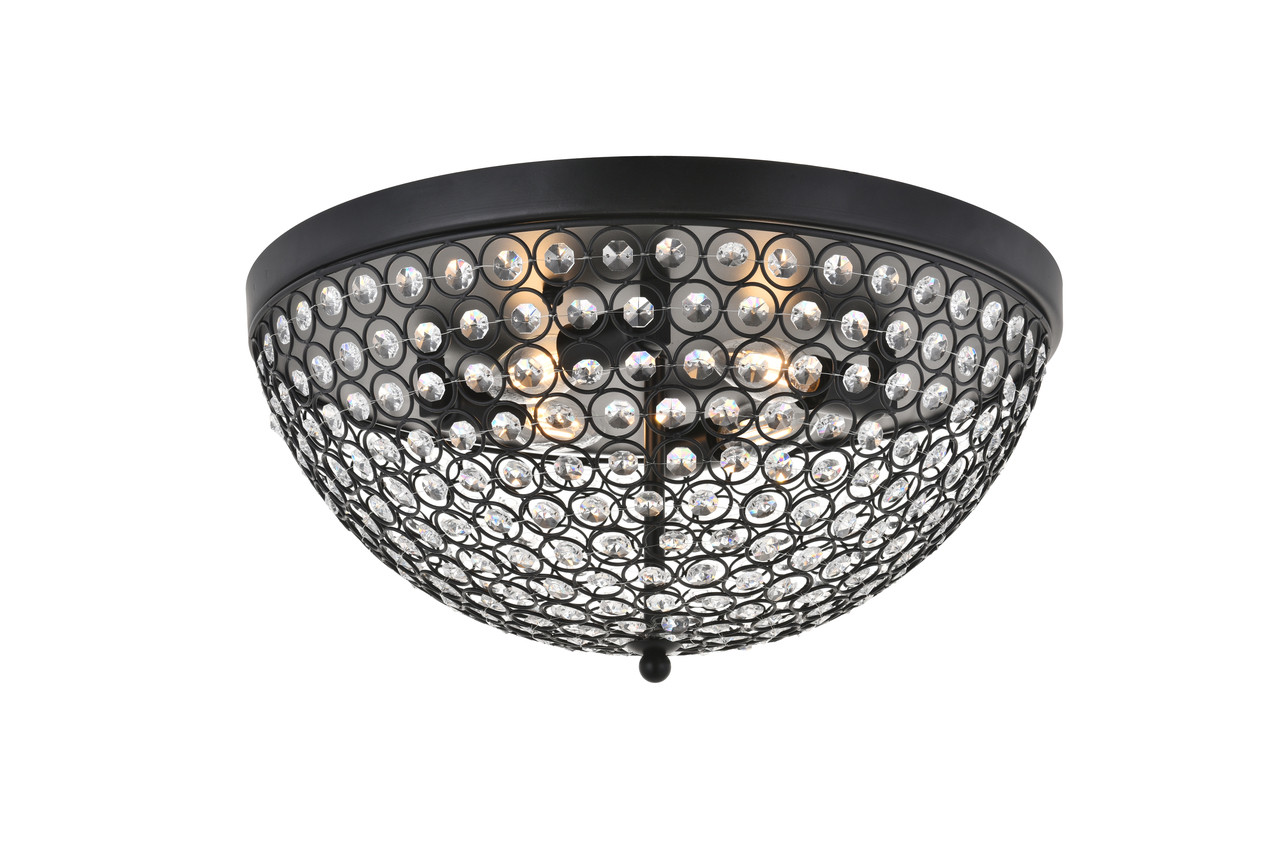 Living District LD5012F18MB Taye 4 light Matte Black Flush Mount