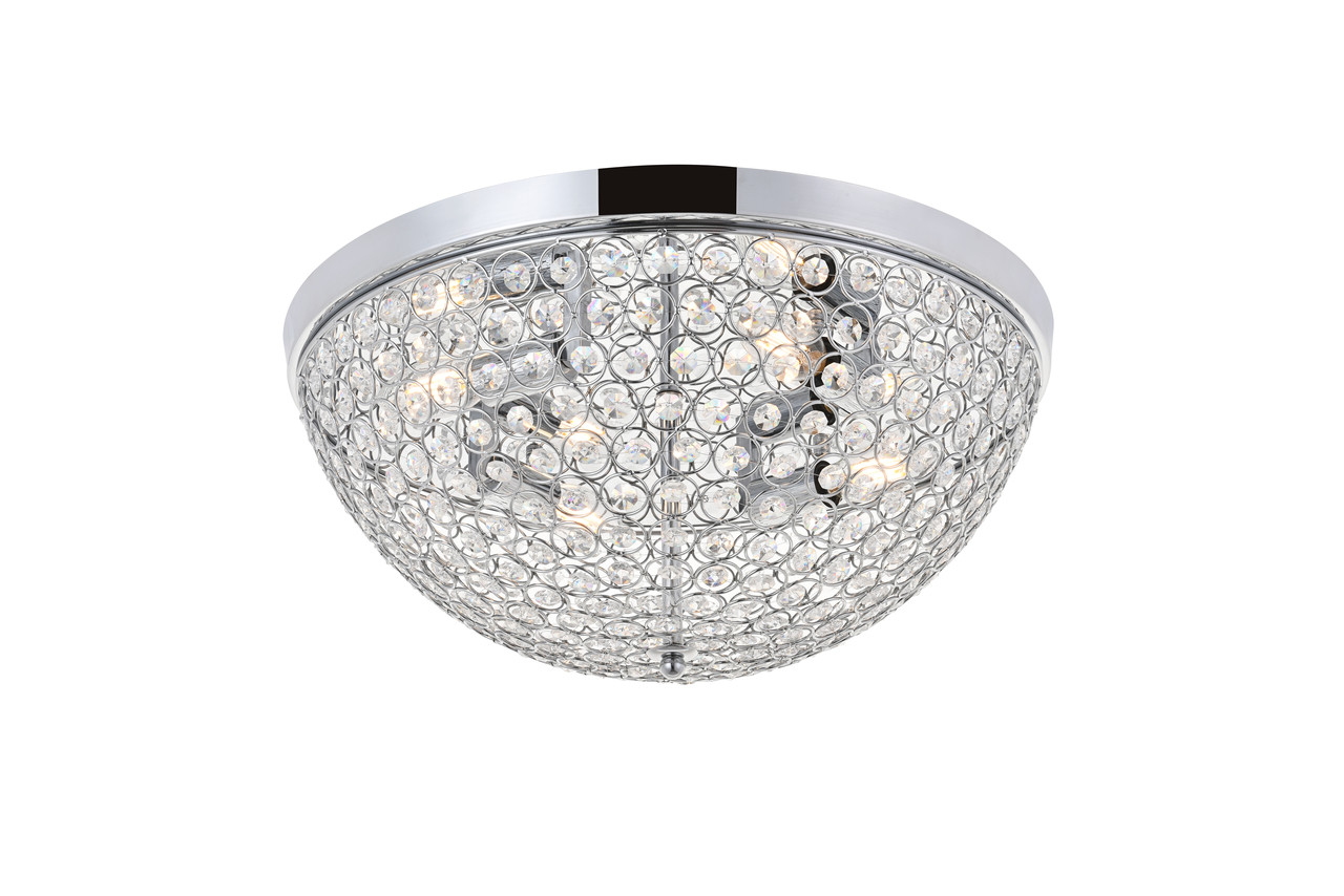 Living District LD5012F18C Taye 4 light Chrome Flush Mount