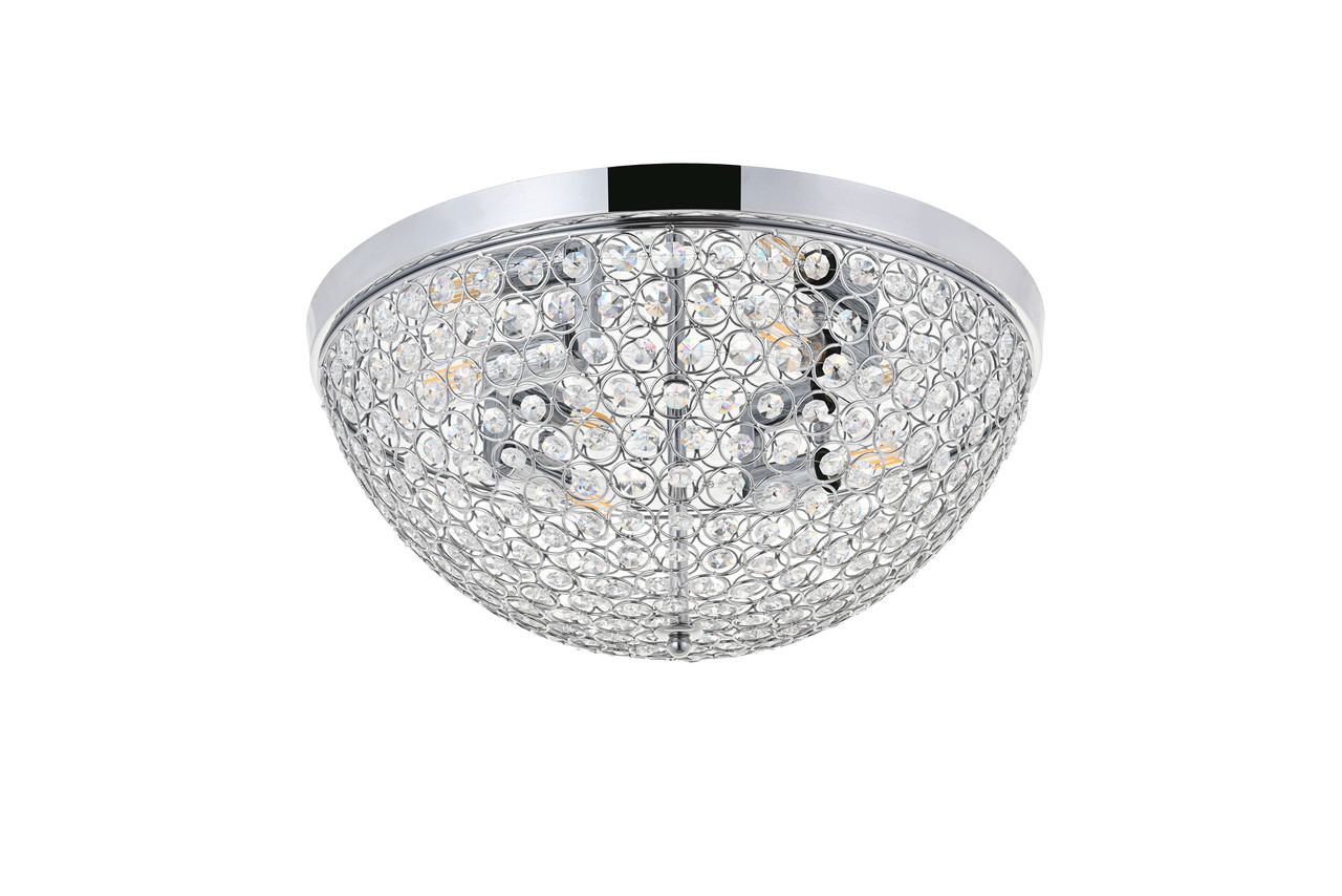 Living District LD5012F18C Taye 4 light Chrome Flush Mount