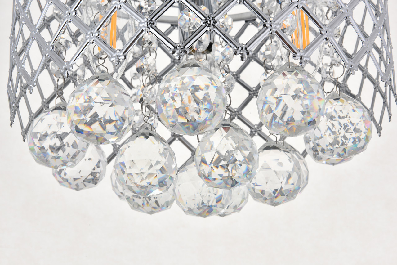 Living District LD5010F10C Tully 3 light Chrome Flush Mount