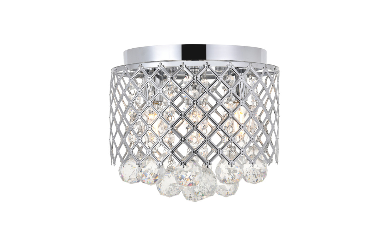 Living District LD5010F10C Tully 3 light Chrome Flush Mount