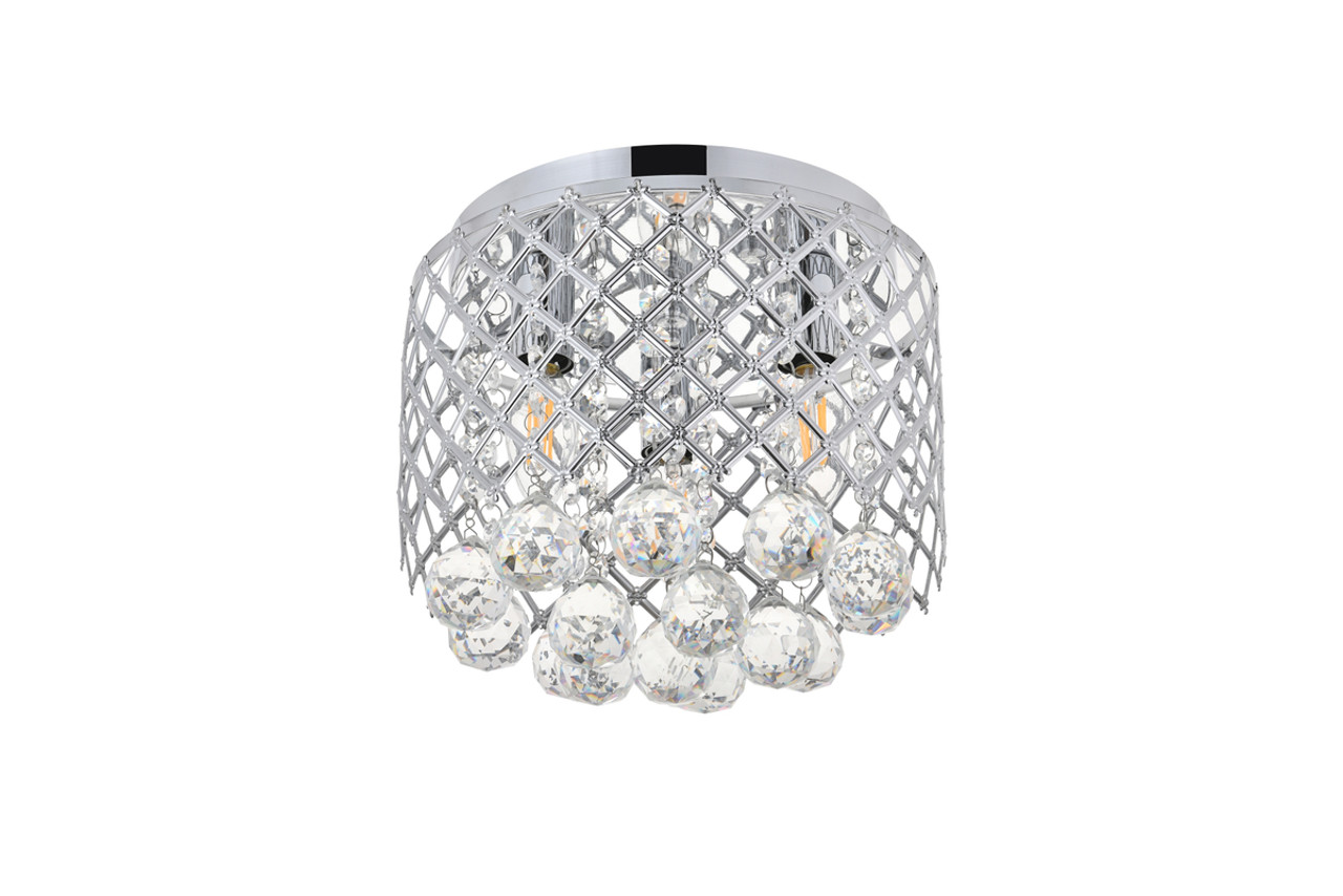 Living District LD5010F10C Tully 3 light Chrome Flush Mount