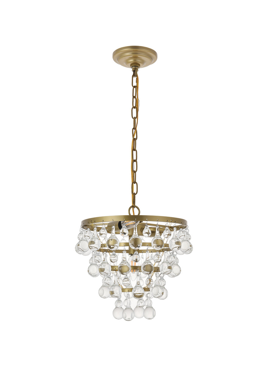 Living District LD5016D13BR Kora 3 light Brass Pendant