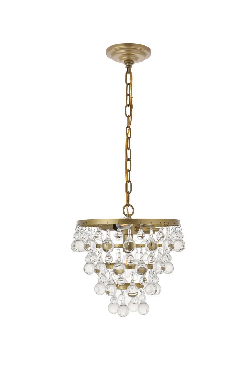 Living District LD5016D13BR Kora 3 light Brass Pendant