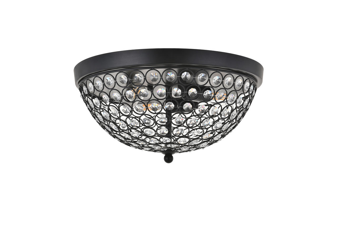 Living District LD5012F13MB Taye 3 light Matte Black Flush Mount