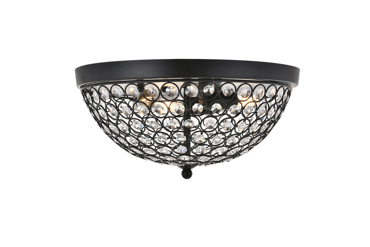 Living District LD5012F13MB Taye 3 light Matte Black Flush Mount